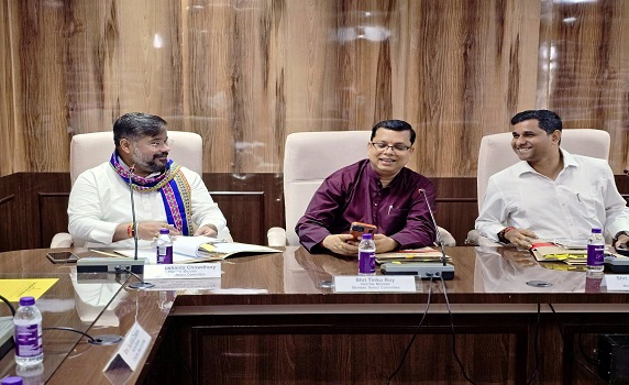 Tripura ministers attend Select Committee meeting on “Tripura Ease of Doing Business Bill, 2026" at Secretariat, Agartala.